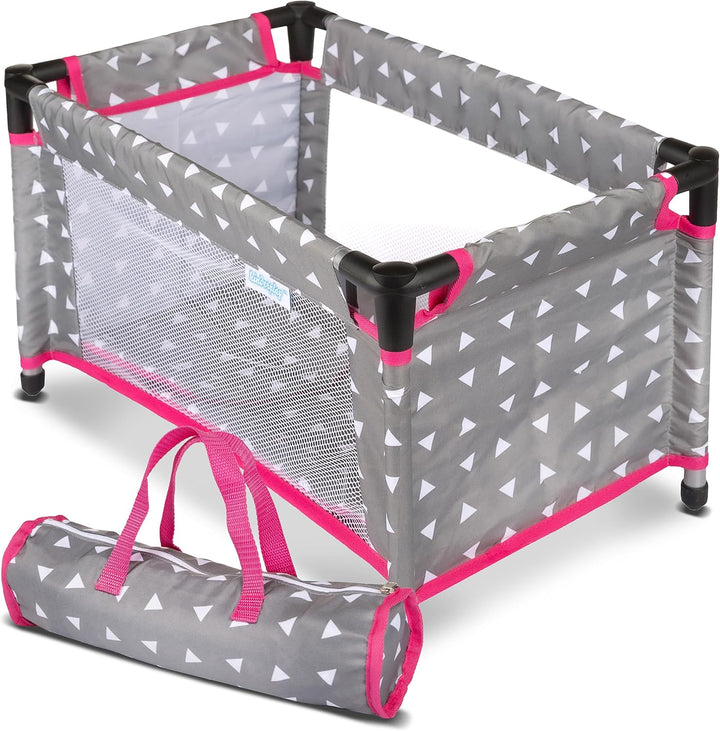 Kinderplay Puppenbett | Puppen Bett Spielzeug - Puppenreisebett für Baby Born | Baby Annabell Puppen