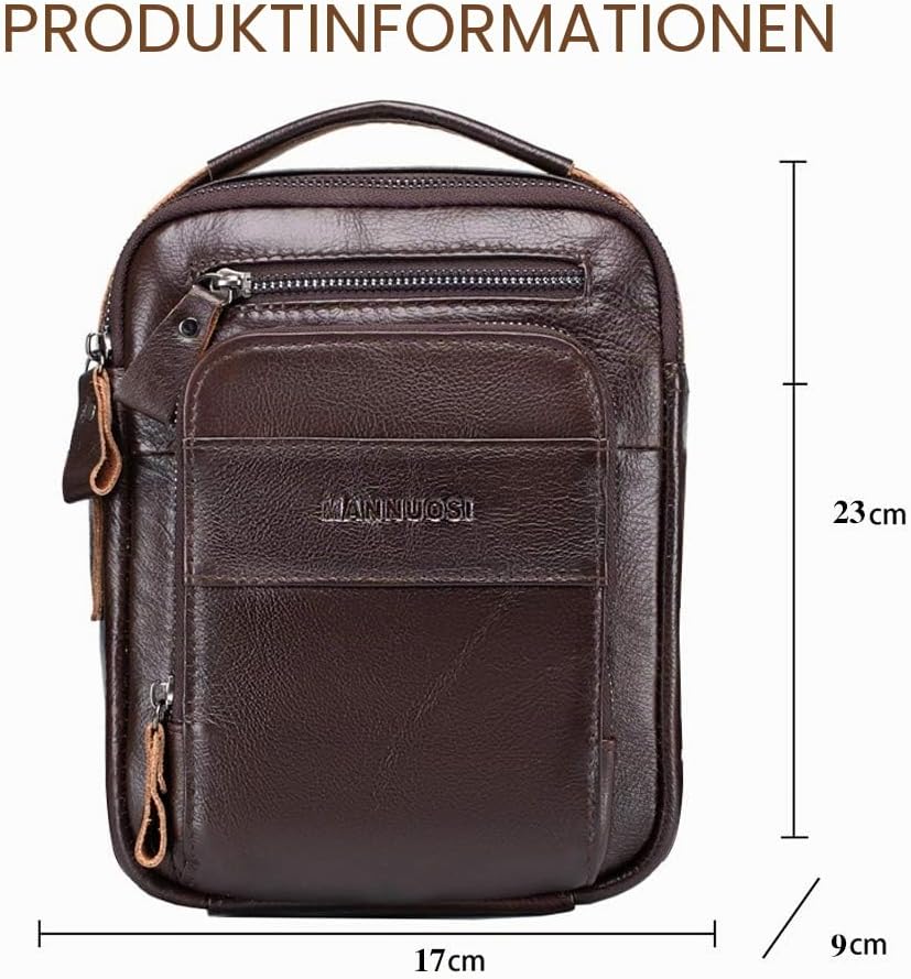 Herren Schultertaschen business freizeit reise Henkeltaschen echtleder vintage Handtaschen Braun, Br
