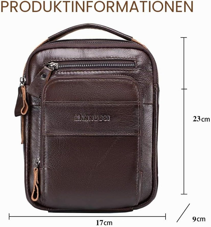 Herren Schultertaschen business freizeit reise Henkeltaschen echtleder vintage Handtaschen Braun, Br