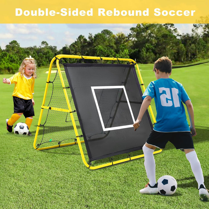 BAGAIL Doppelseitiges Rebounder-Netz, Fussballnetze, verstellbare Winkel, anpassbare Struktur, Rebou