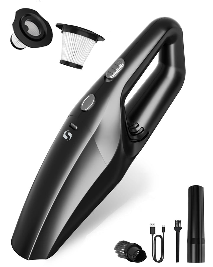 Handstaubsauger Akku kabellos, Schnell aufladbarer Mini Staubsauger, Auto Staubsauger stark mit wasc