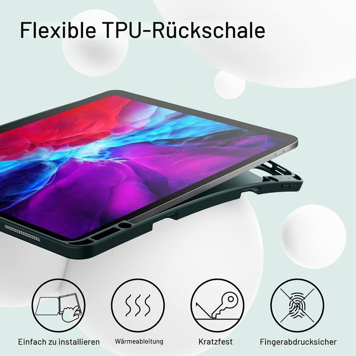 JETech Hülle für iPad Pro 12,9 Zoll (Modell 2020/2018, 4./3. Generation) mit Stifthalter, Pencil Auf
