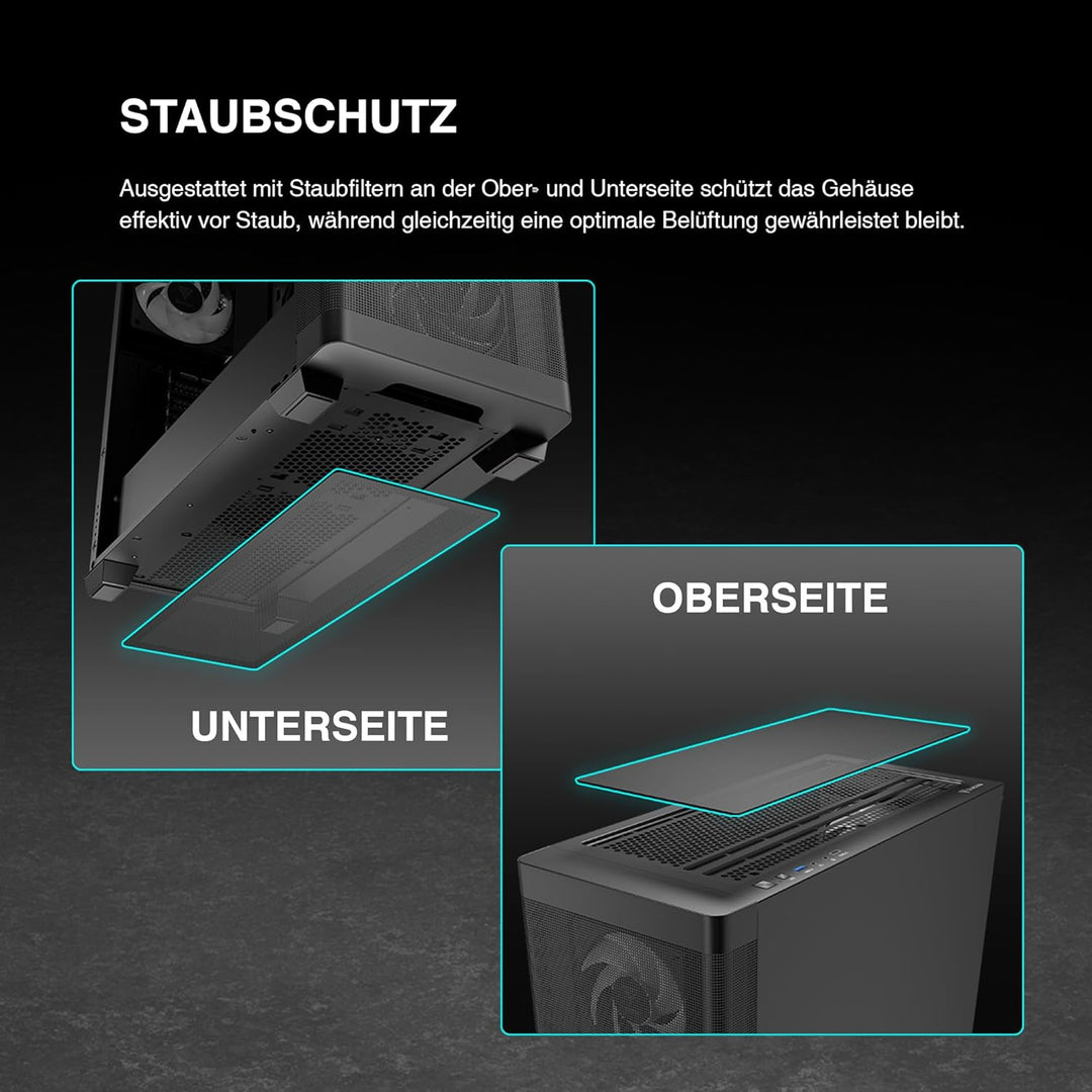 GAMDIAS TALOS M3 MESH ATX Gaming Midi-Tower PC-Gehäuse, Enthält 3 x 120mm ARGB PWM-Lüfter mit Lüfter