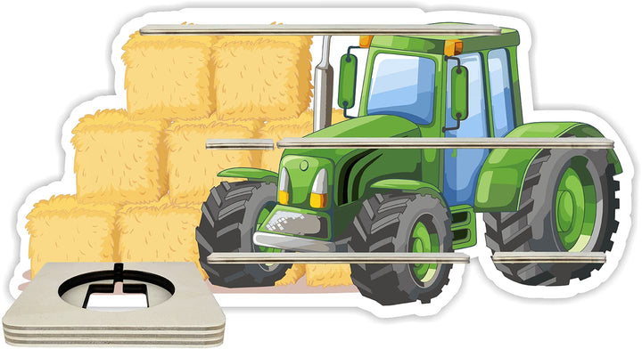 Farbklecks-Collection Musikboxregal Heu Traktor, Wandregal für bis zu 25 Hörfiguren, Masse 48 x 24 c