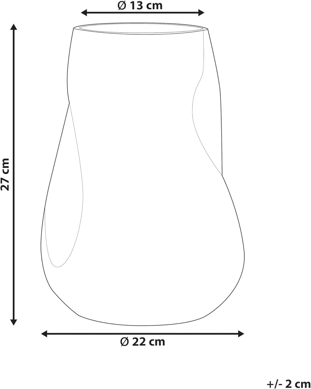 Deko Blumenvase Glas braun 27 cm geschwungen mit breiter Öffnung Modern Imeros