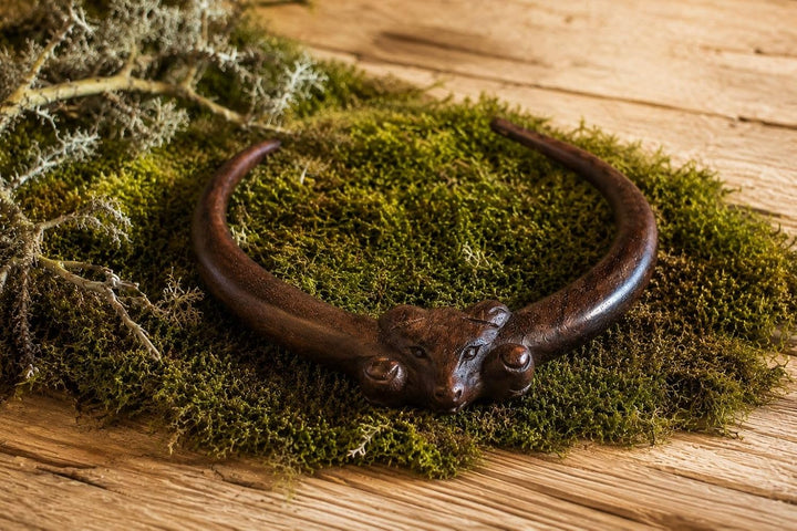 Windalf Wikinger Torques RAM Ø12.5 cm Halsreif Widderkopf Nordische Mythologie Holz