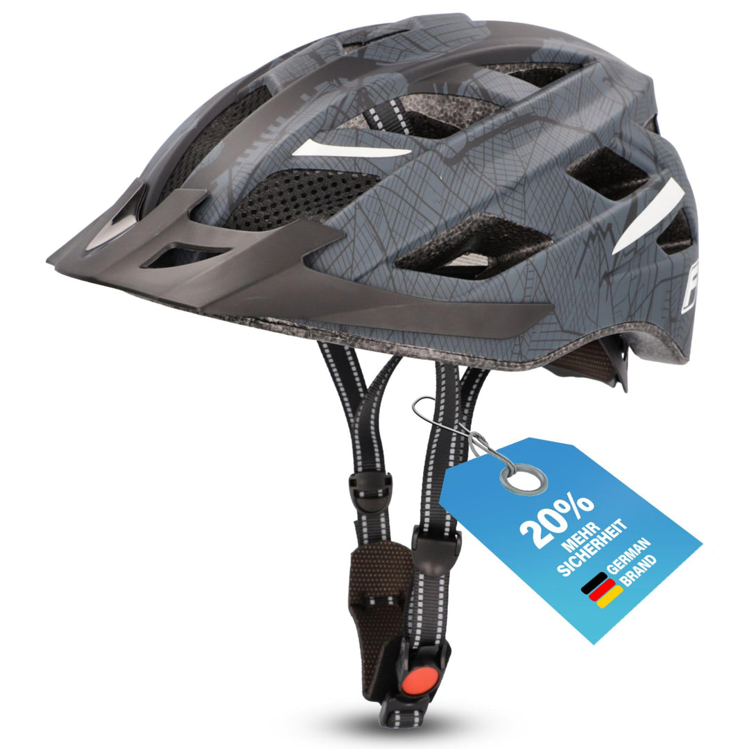 Fischer Erwachsene Fahrradhelm, Radhelm, Cityhelm Urban Plus, S/M oder L/XL, mit integriertem LED-Rü