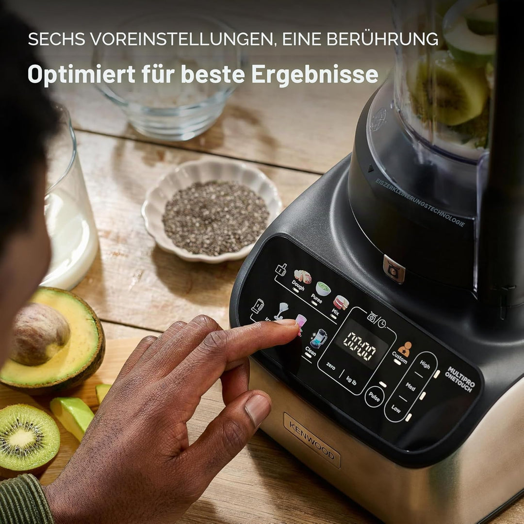 Kenwood MultiPro OneTouch FDM73.850SS – 3-in-1 Kompakt-Küchenmaschine & Mixer, 12 Zubehörteile, 6 Au