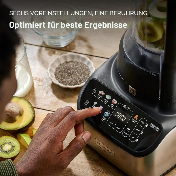 Kenwood MultiPro OneTouch FDM73.850SS – 3-in-1 Kompakt-Küchenmaschine & Mixer, 12 Zubehörteile, 6 Au