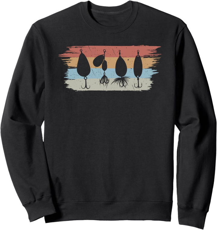 Fischer Angelhaken Retro Vintage Fliegenfischen Angler See Sweatshirt