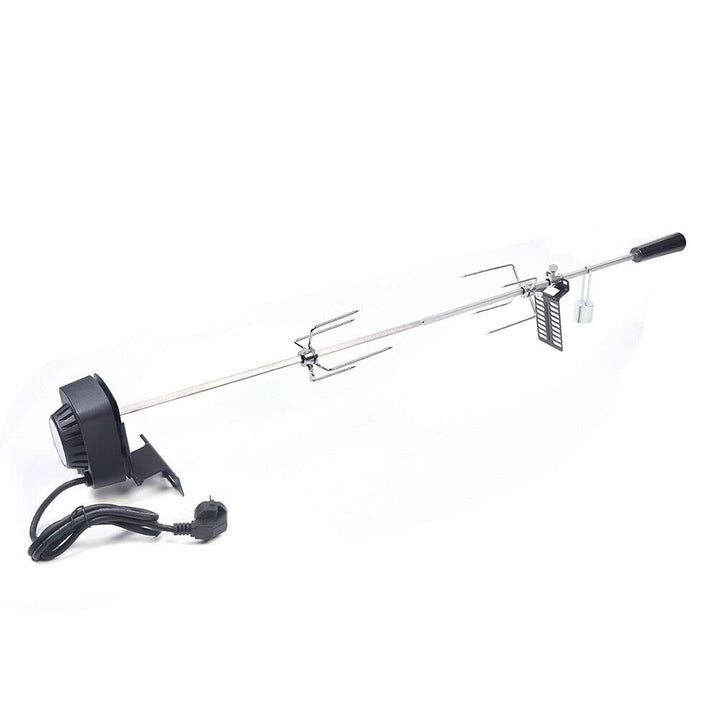 Edelstahl Grillspiess Motor Set Ø80cm BBQ Fleischklammer mit Motor inkl Fleischnadeln Automatisch Gr