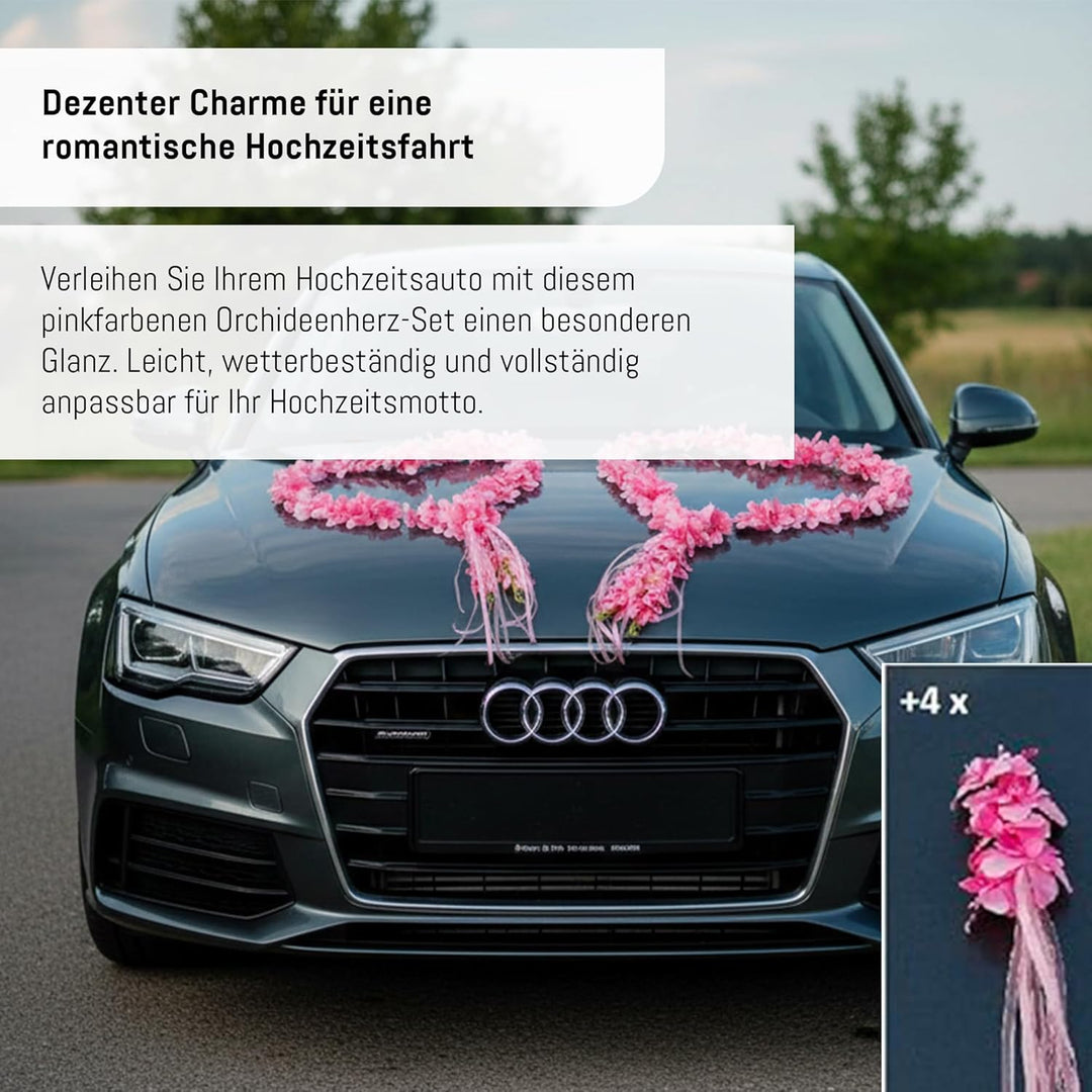 ORCHIDEEN Herzen Braut Paar Rose Deko Dekoration Hochzeit Car Auto Wedding ®Auto-schmuck Deko Girlan