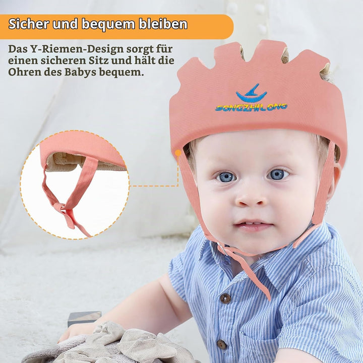 IULONEE Baby Helm Kleinkind Schutzhut Kleinkind Kopfschutz Baumwolle Hut Kleinkind Verstellbarer Sch