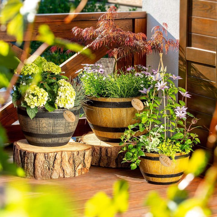 KADAX Blumentopf, Blumenkübel aus Kunststoff, runder Pflanzkübel, Innen- und Aussenbereich, Übertopf