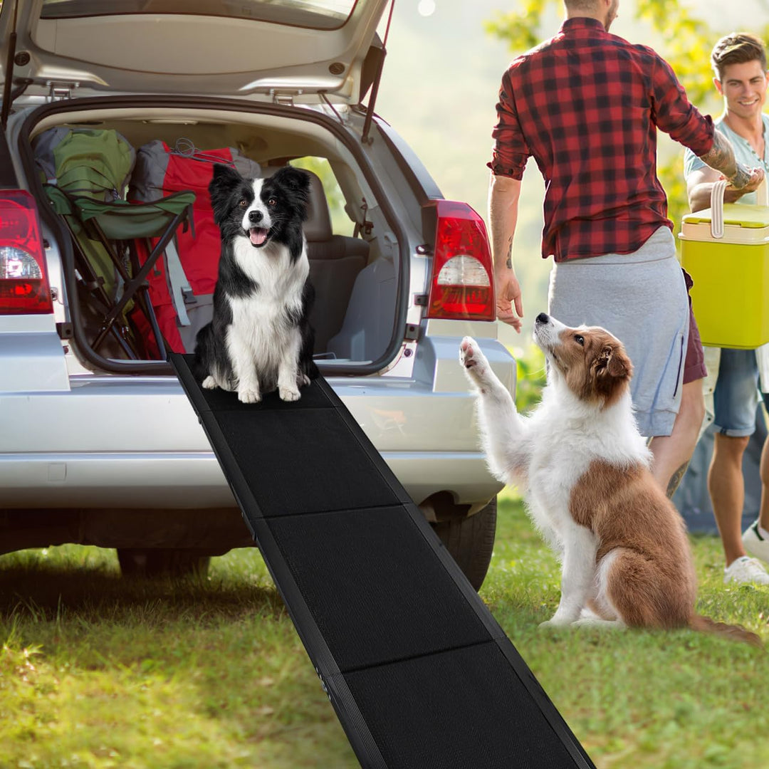 Gadpiparty 180x50cm Hunderampe Auto Klappbar, Klappbare Rampe für Hunde bis 136kg, rutschfeste Teppi
