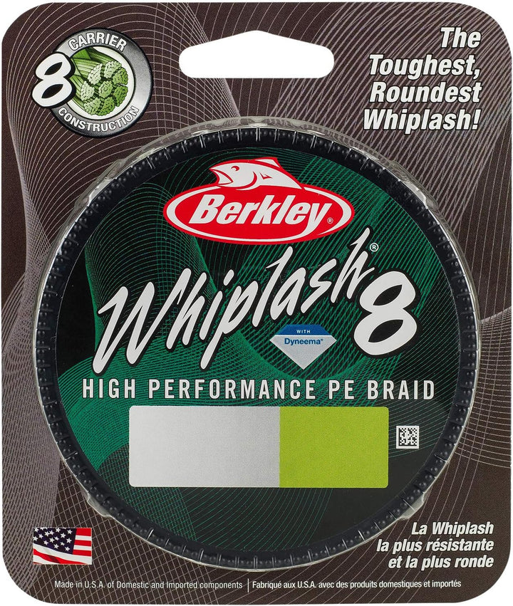 Berkley Whiplash 8 geflochtene Angelschnur – 100 % Dyneema 8-faches Geflecht für Salzwasser- und Süs