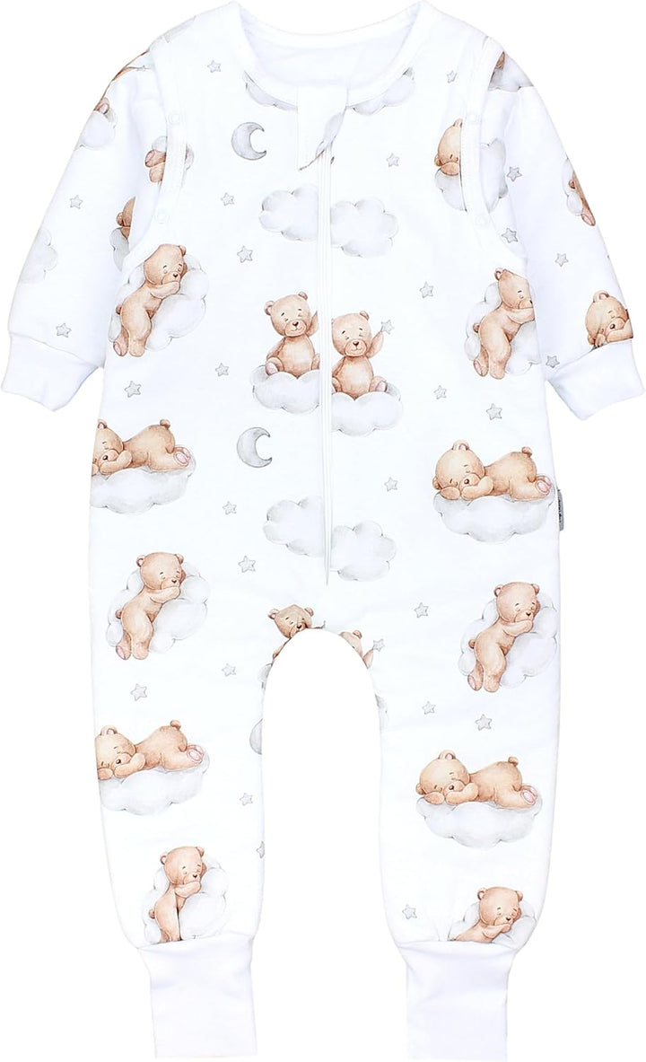 TupTam Baby Schlafsack mit Füssen und Ärmeln – Ganzjahres Schlafsack Baby 2.5 TOG, OEKO-TEX zertifiz