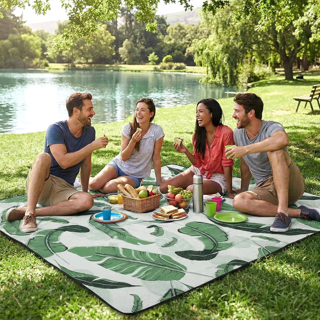 Sekey Picknickdecke Wasserdicht 200x200 cm, Stranddecke Sandfrei | Gepolstert, Dreischichtige Strukt