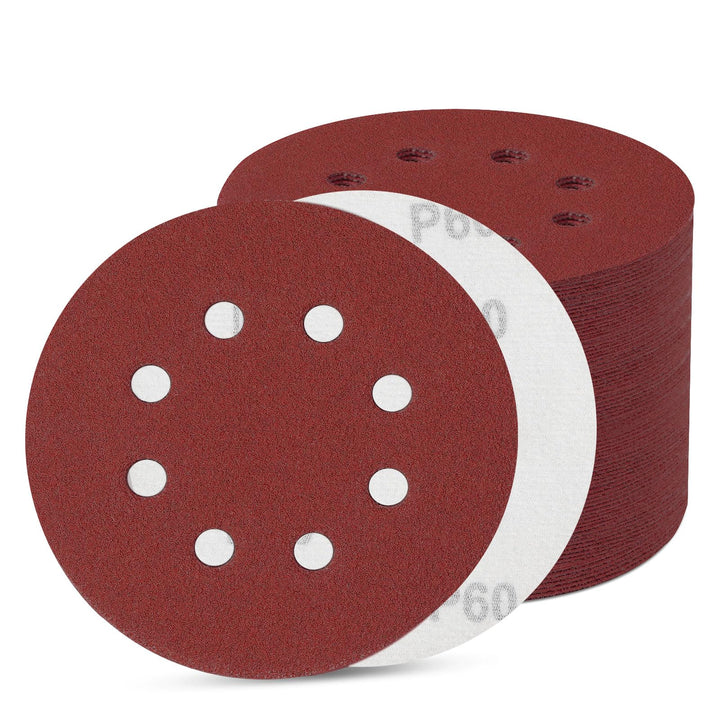 80 Stück Schleifpapier 125mm Klett, Schleifscheiben 8 Loch, Exzenter Runde Schleifpapier (80 Stück 6