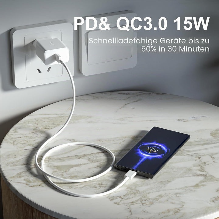 4er Pack USB C Ladegerät Stecker, Schnellladegerät Typ C Handy Netzteil Adapter Ladeadapter für Sams