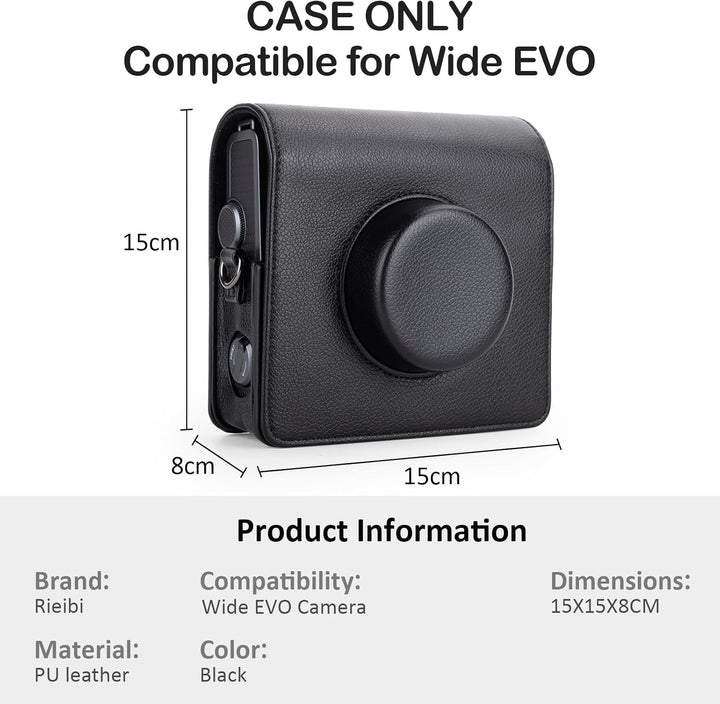 Rieibi Kameratasche für Instax Wide Evo Kamera, abnehmbare Tasche mit verstellbarer Schulter und Obj