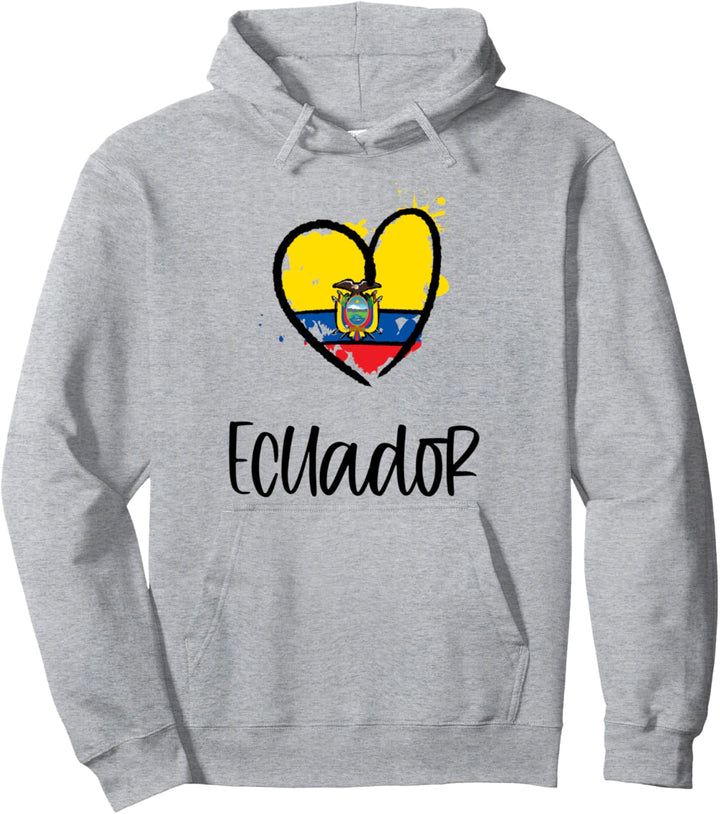 Ecuador Heart Art Cool South America Spanish Ecuadorian Gift Pullover Hoodie