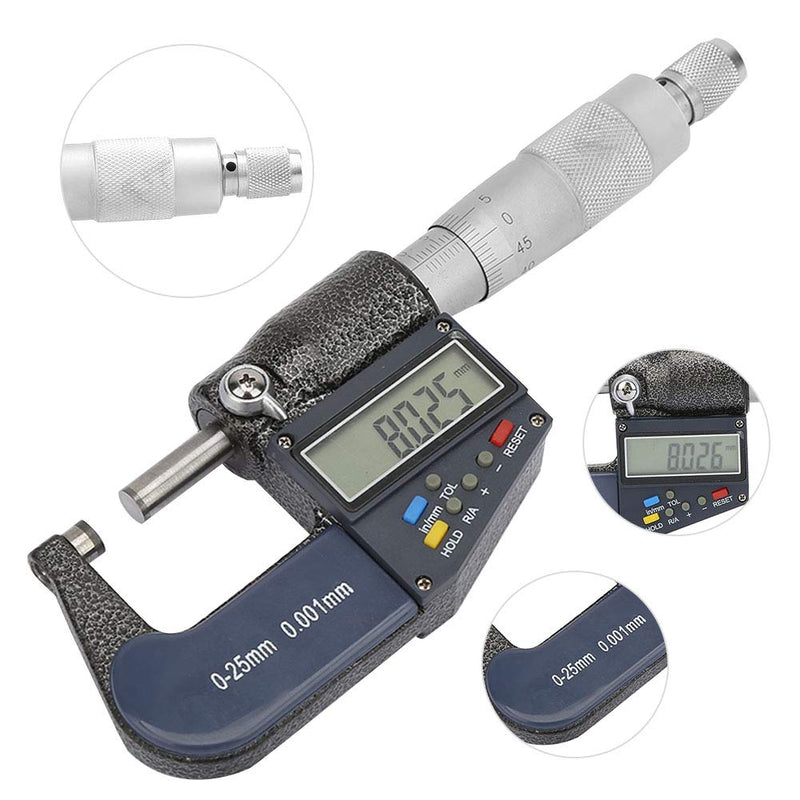 Elektronisches digitales Mikrometer für den Aussenbereich, 0-25 mm, hohe Präzision, Mikromessschiebe