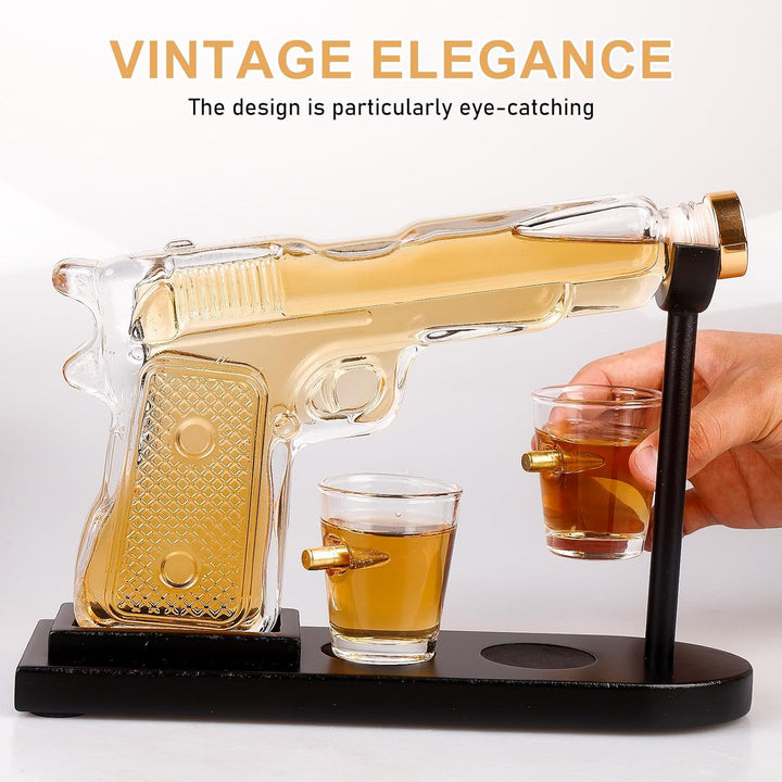 Whisky Geschenkset Personalisiert mit 2 Bullet Gläsern und Karaffe, Whisky Dekanter aus Glas, Whiske