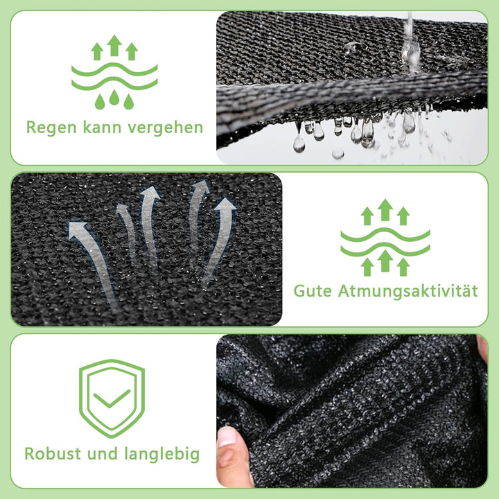 Schattiernetz - 4x4m Schattierungsnetz für Garten Schattennetz mit öSen Schattierungsnetz für Gewäch