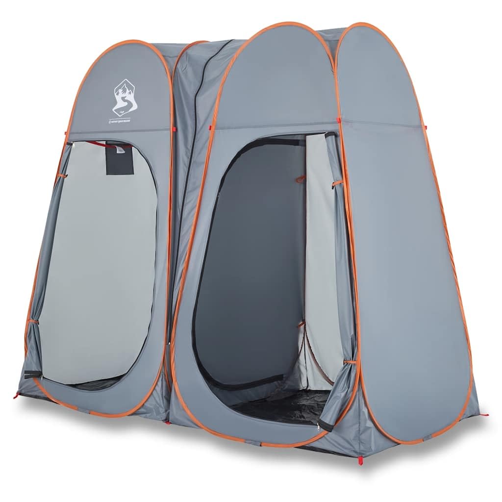 vidaXL Sichtschutzzelt Umkleidezelt Duschzelt Camping Zelt Pop-Up Wasserdicht Grau und Orange, Grau