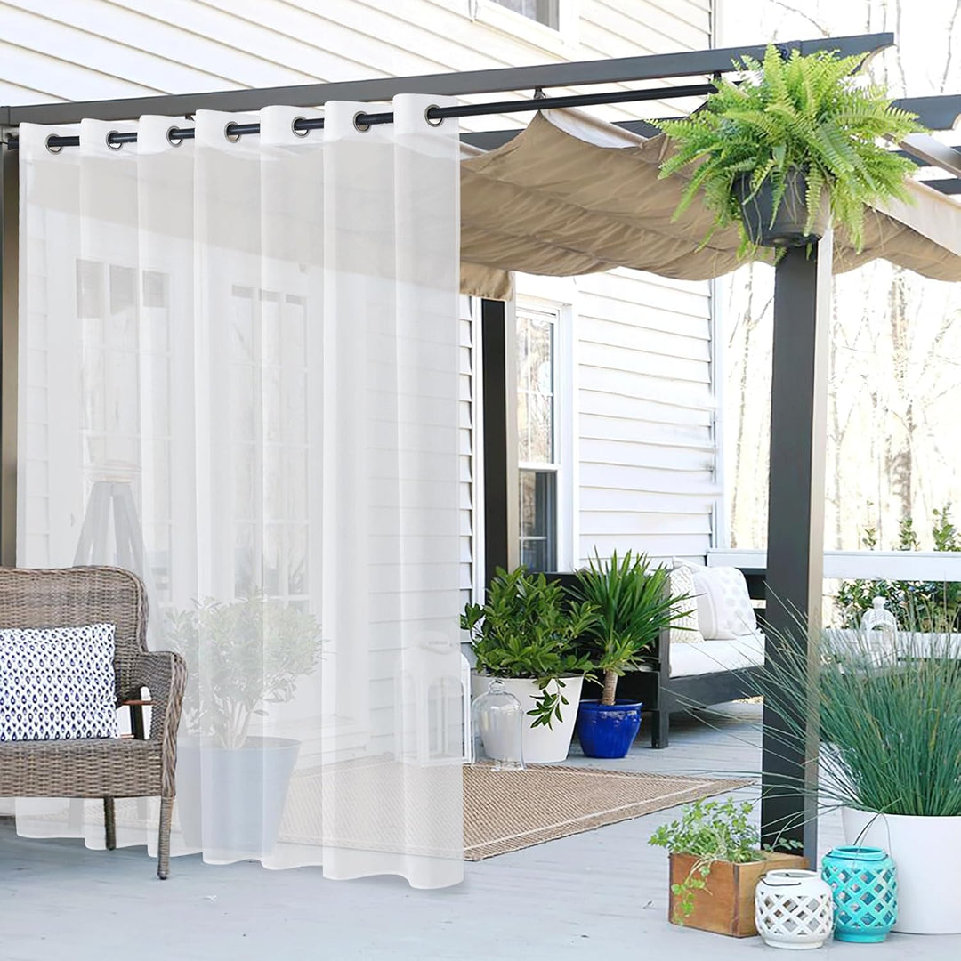 PONY DANCE Outdoor Gardinen mit Ösen Terrasse Vorhang Outdoor Transparent Outdoorvorhänge Wasserdich