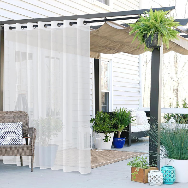 PONY DANCE Outdoor Gardinen mit Ösen Terrasse Vorhang Outdoor Transparent Outdoorvorhänge Wasserdich