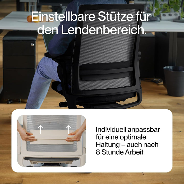 Active Bürostuhl Weiss TESTSIEGER | Ergonomischer Schreibtischstuhl mit Sitzkippfunktion &amp; adaptiver