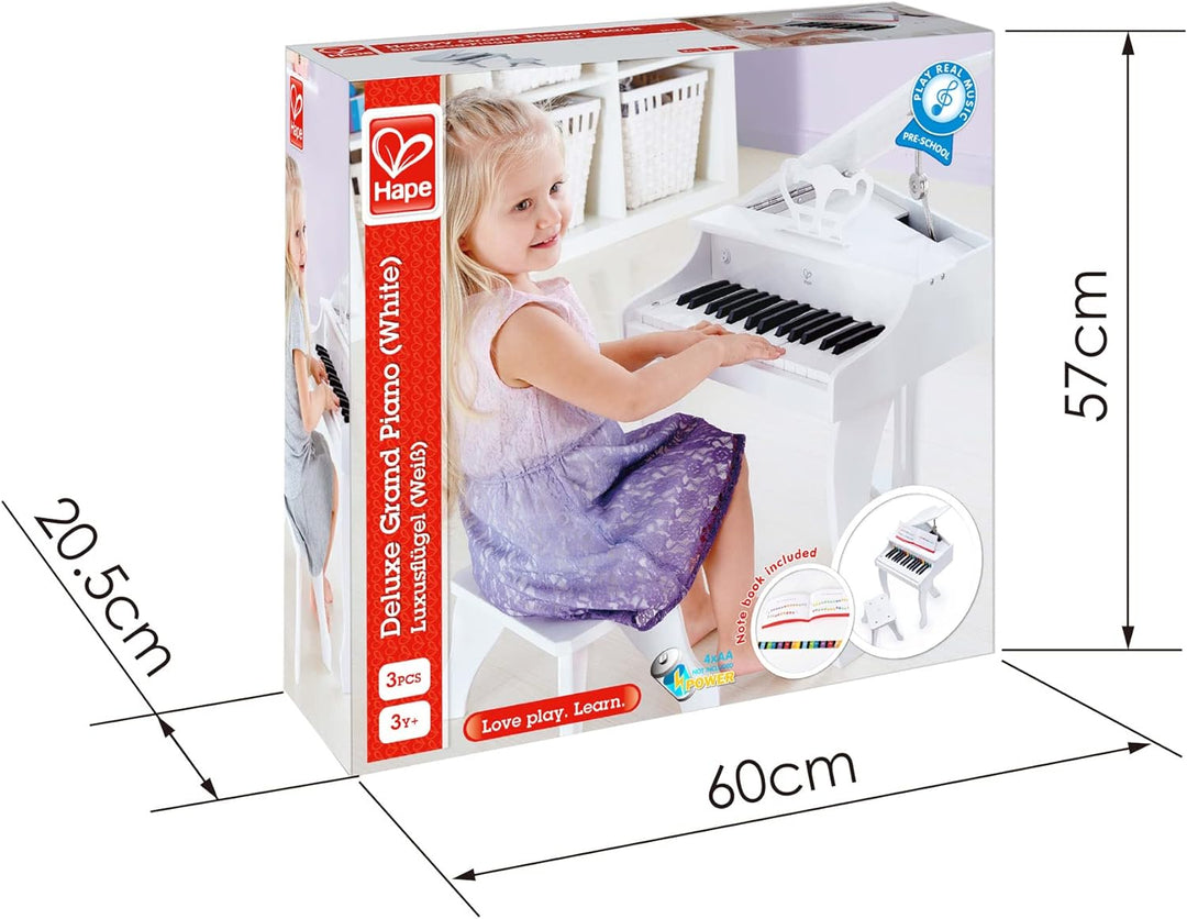 Hape Luxusflügel | Piano mit 30 Tasten, inklusive Stuhl, elektronisches Musik-Keyboard, ab 3 Jahren,