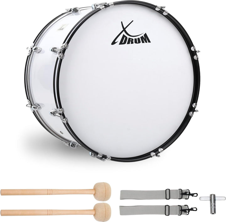 XDrum MBD-222 Marsch Bass Trommel, Fussball Pauke 22" x 12" (7,5 kg, 4 Ösen, Spannschrauben, inkl. P