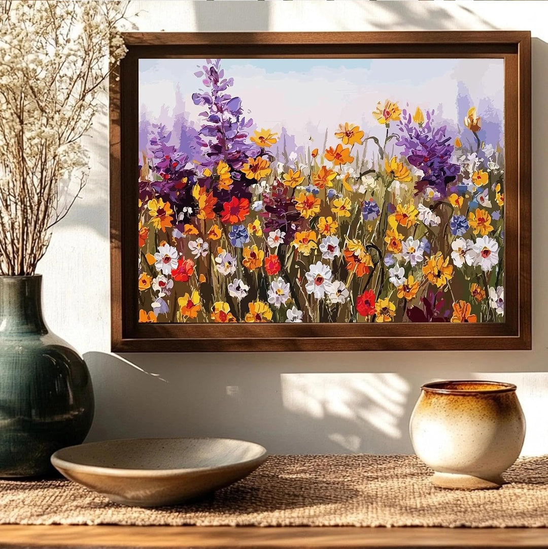 JATOK 3 Stück Malen Nach Zahlen Erwachsene, DIY Blumen Gemälde für Anfänger, Handgemalt Ölgemälde Le