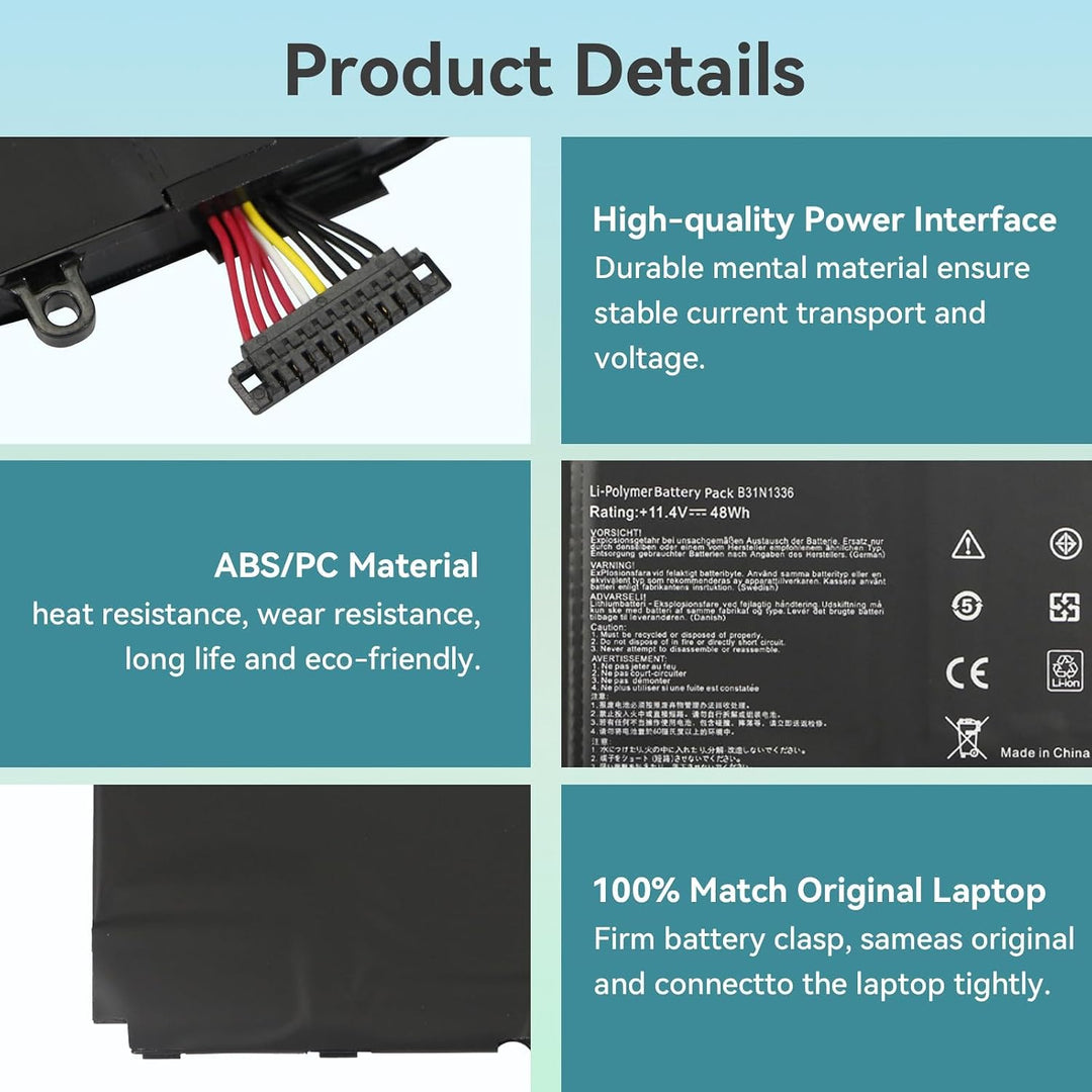 K KYUER 48Wh B31N1336 A42-S551 C31-S551 Laptop Akku für Asus VivoBook K551 V551 A551 S551 S551L S551