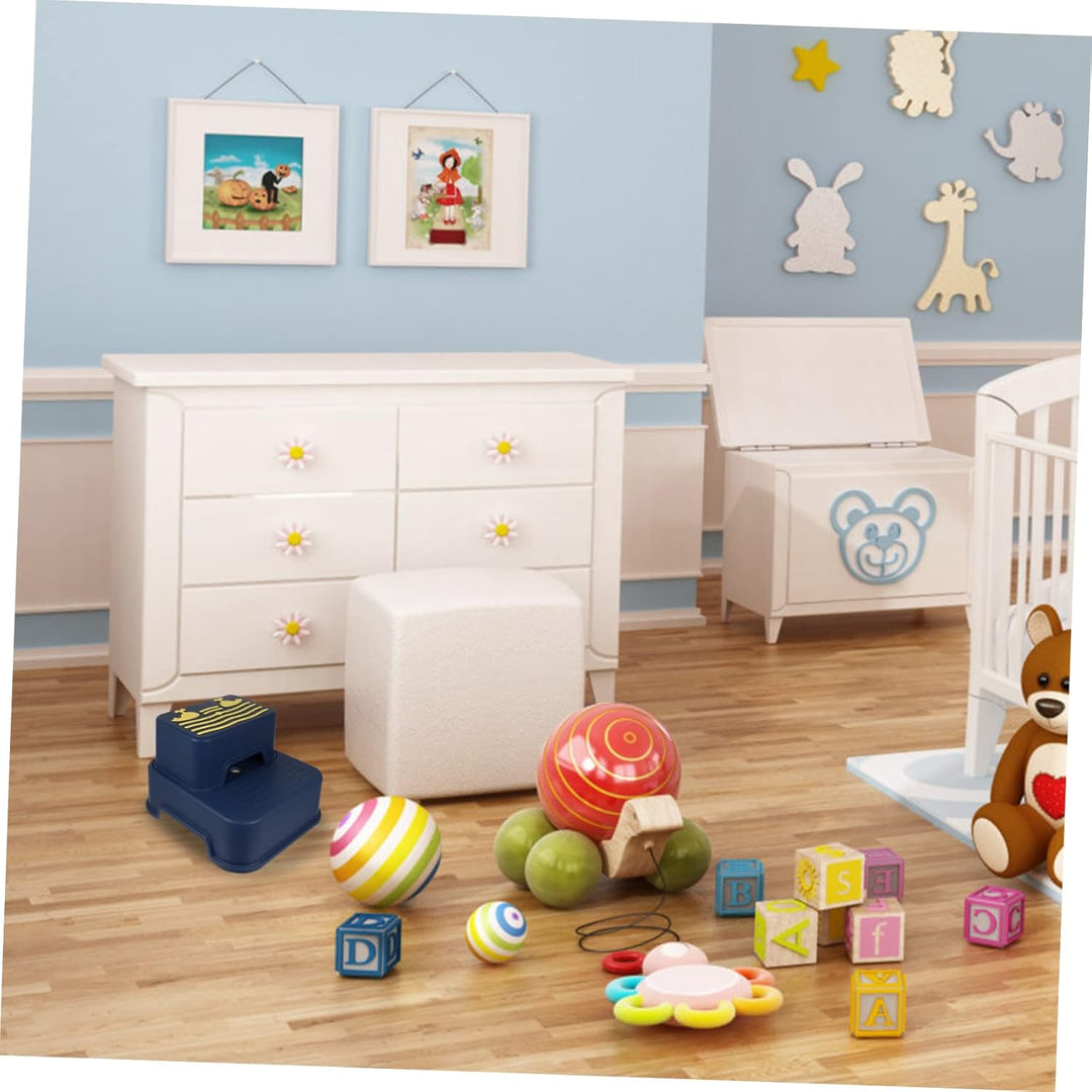 TOYANDONA Rutschfester 2-stufiger Tritthocker aus Pp und TPE für Kinder mit Glatten Kanten für Badez