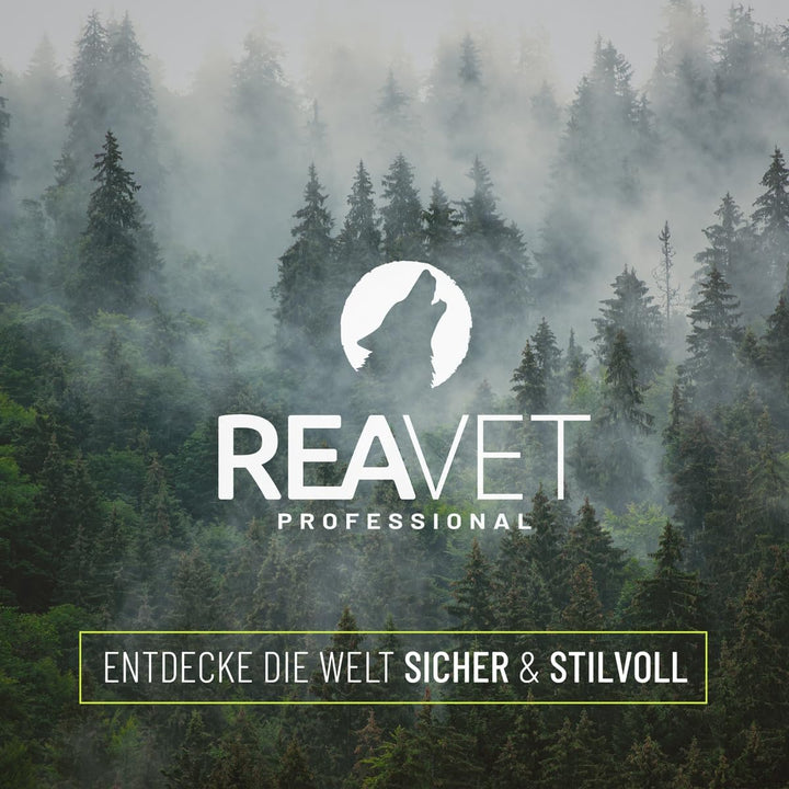 ReaVET Schleppleine für Hunde 10 Meter, Schwarz I Robuste & wasserfeste Hundeleine lang I Übungslein