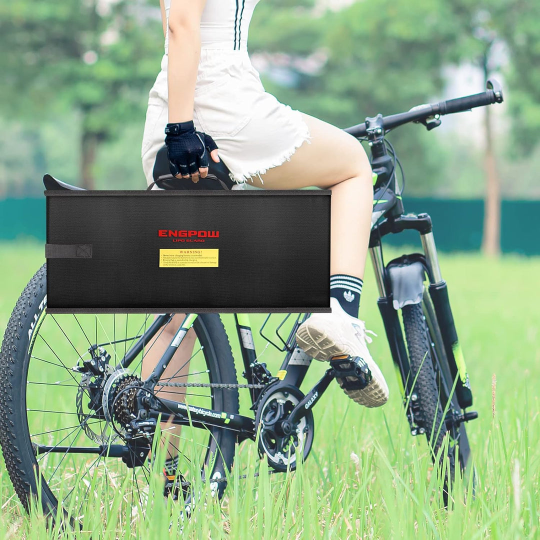 Ebike Akku Tasche Feuerfest bis 2000°F Batterie Tasche Akkutasche Wasserdicht & Explosionssicher,Lip