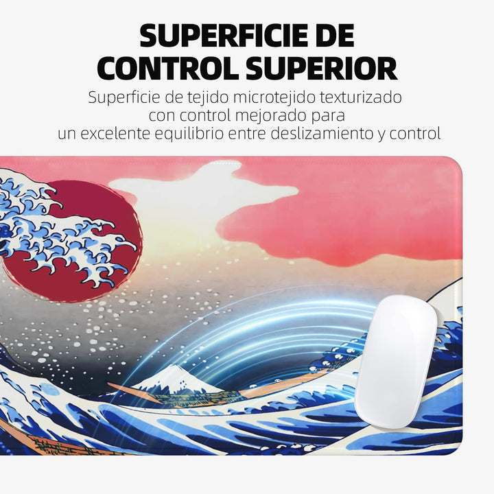 EFISH Japan Art Kanagawa Surfen Mauspad XL (800 × 300 × 3 MM) - Erweiterte Schreibtisch-Pad mit Genä