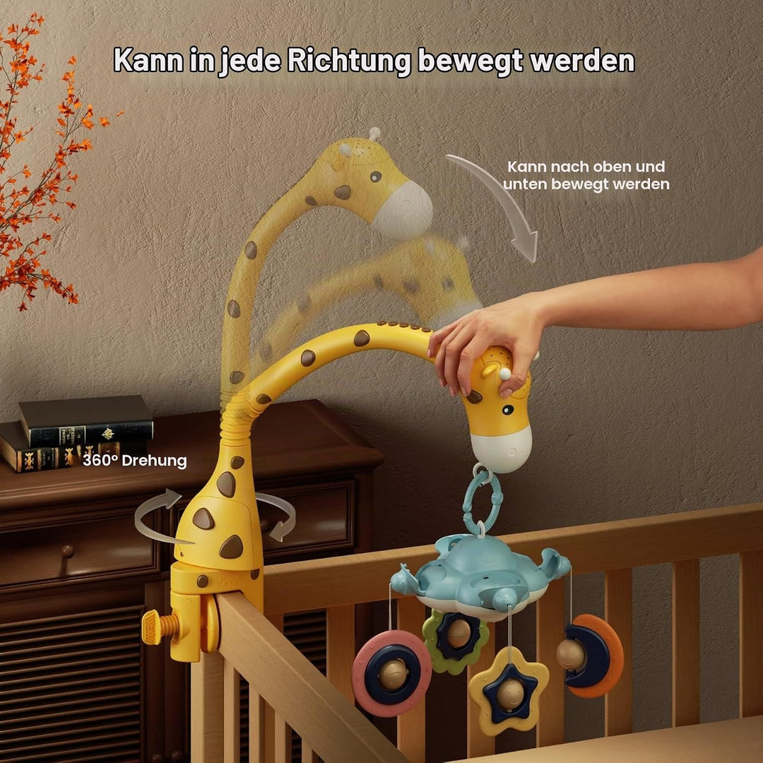 TUMAMA Mobile Baby 3 in 1 Kinderbett Spielzeug mit Fernbedienung, Projektion Nachtlicht, Musik und w