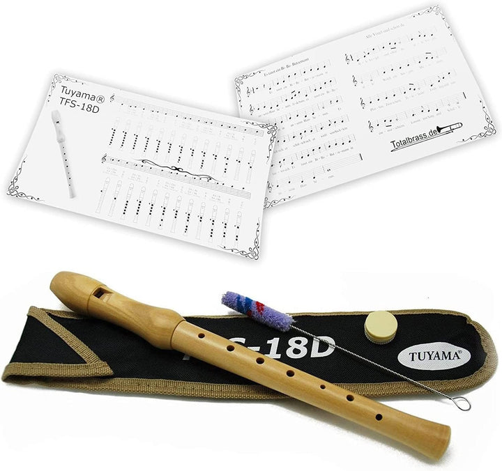 Blockflötenbox Band 1 + Tuyama® Blockflöte Starterset TFS-18D deutsches Griffweise aus Holz Acanthus