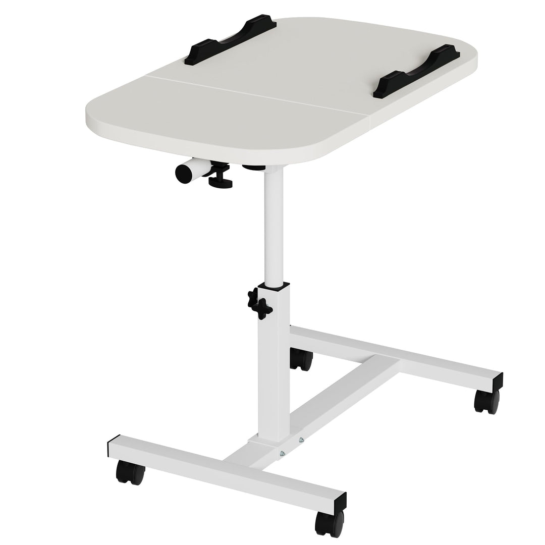 Mobiler Beistelltisch Höhenverstellbarer Pflegetisch für Bett mit 4 Rollen, 60×40cm Laptoptisch, Dre