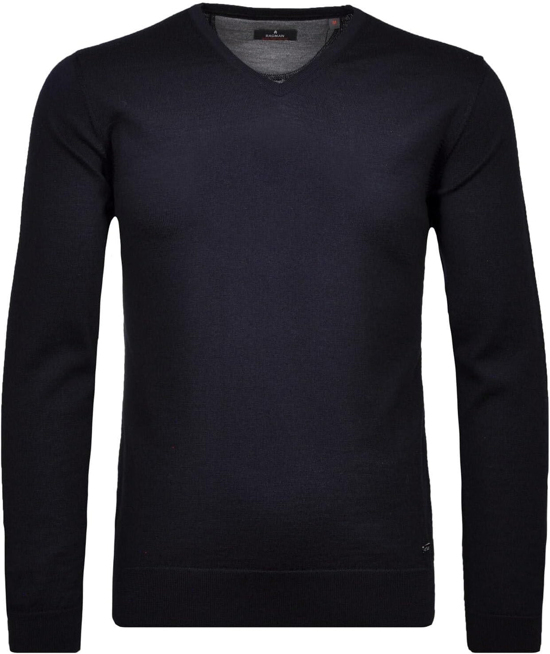 RAGMAN Herren Merino-Pullover V-Ausschnitt L Dunkelblau-711, L Dunkelblau-711