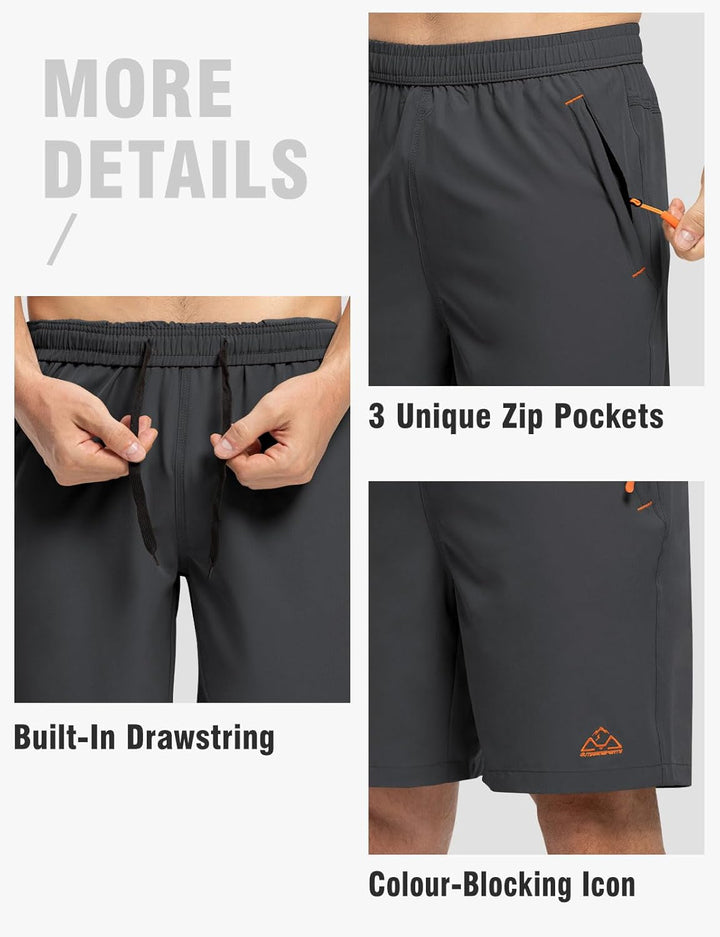 TBMPOY Herren Laufshorts Wander-Shorts S A1-grau, S A1-grau