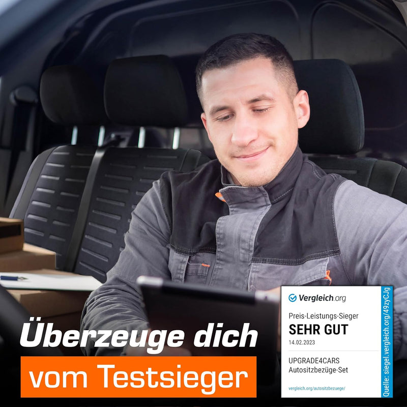 Upgrade4cars Transporter Autositzbezüge Set für die Vordersitze | Van Auto-Schonbezüge Universal Sch