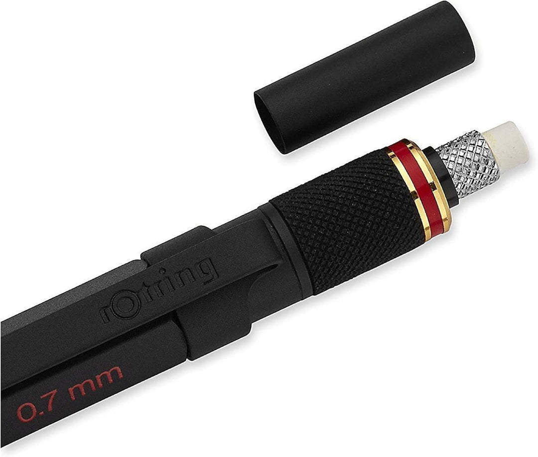 rOtring 800+ Druckbleistift mit Stylus für Touchscreen | 0,7 mm | schwarzer Schaft Mattschwarz 0,7 m