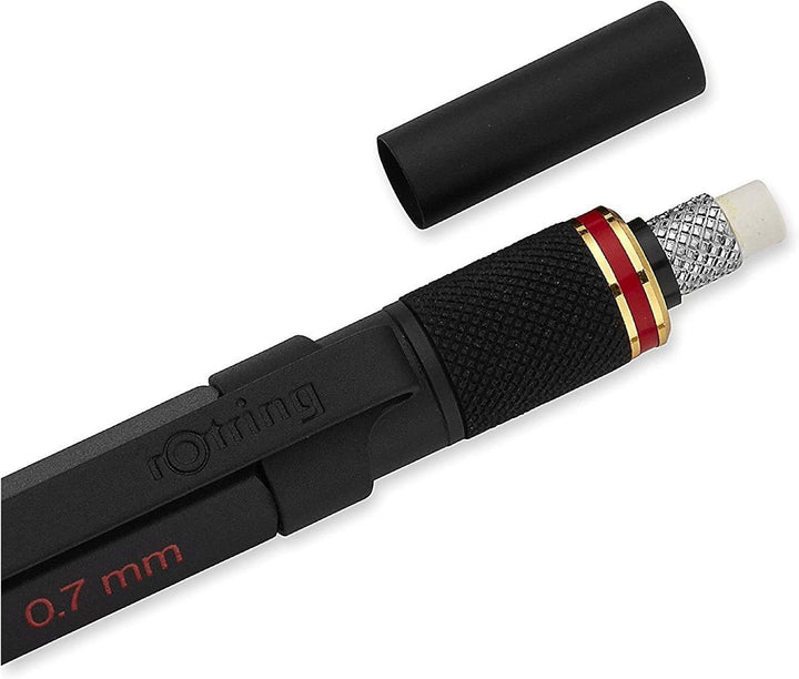 rOtring 800+ Druckbleistift mit Stylus für Touchscreen | 0,7 mm | schwarzer Schaft Mattschwarz 0,7 m
