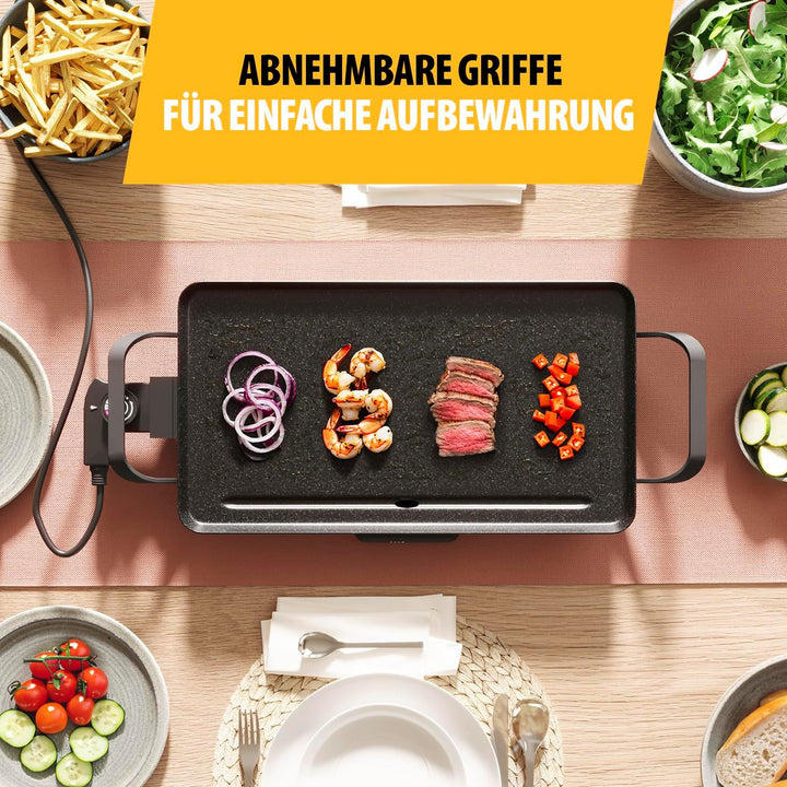 Tristar Tischgrill Slim M – Grosszügige Backfläche von 46 x 26 cm – Antihaftbeschichtung – Abnehmbar